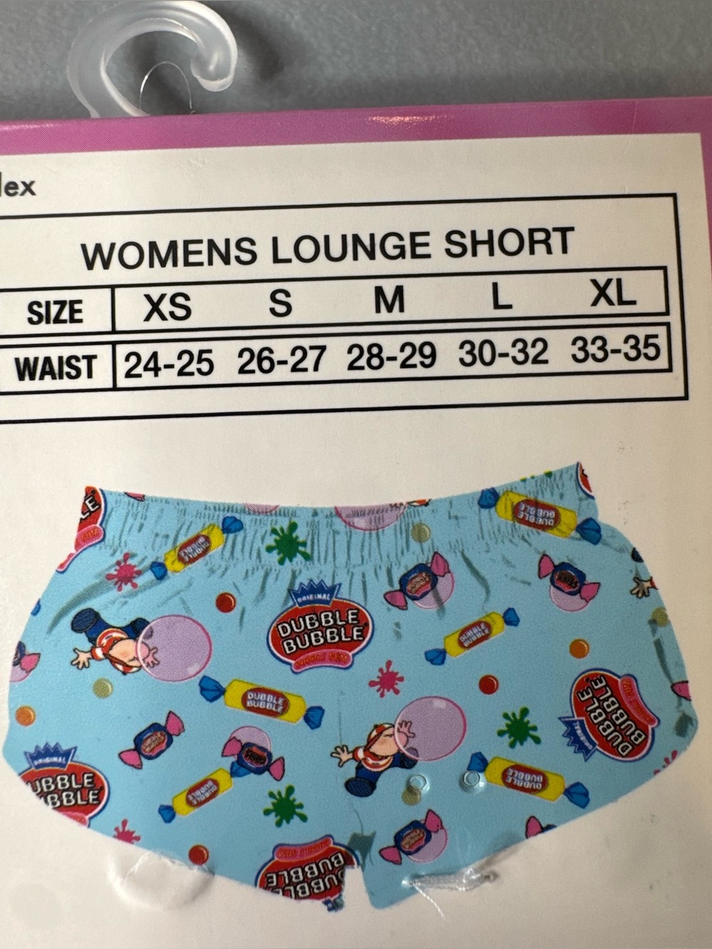 Dubble Bubble Women's Lounge Shorts - Light Blue Candy Print bubble gum sz XL - Picture 2 of 2